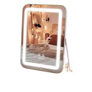 Halumao Lighted Makeup Mirror 3 Colors LED Vanity Mirror w/ USB 5X Magnification